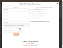 Tablet Screenshot of missionfinder.org